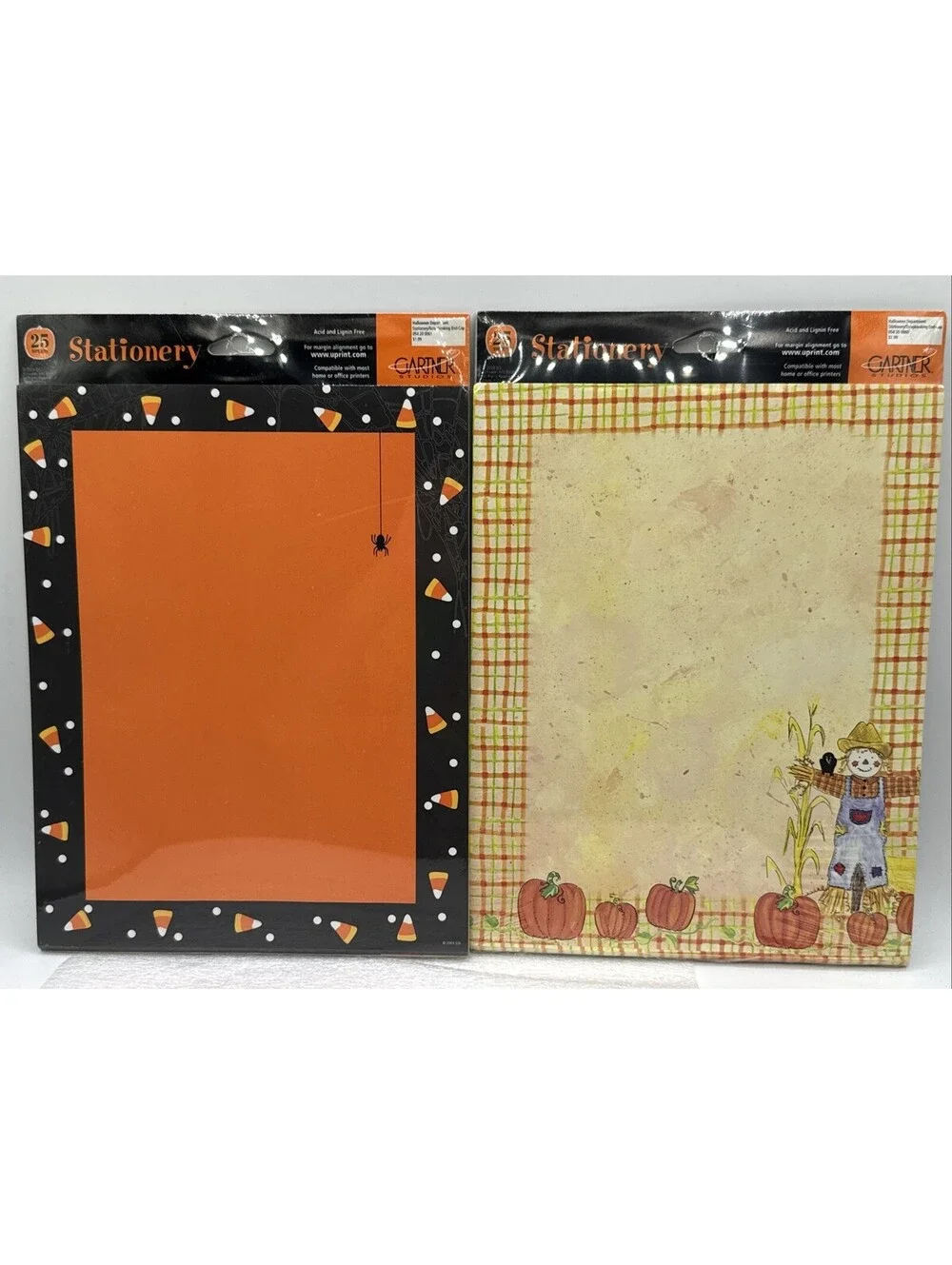 2 Halloween Stationary Gartner Studios 8.5x11” Paper Packs 50pc Candy Corn 2003